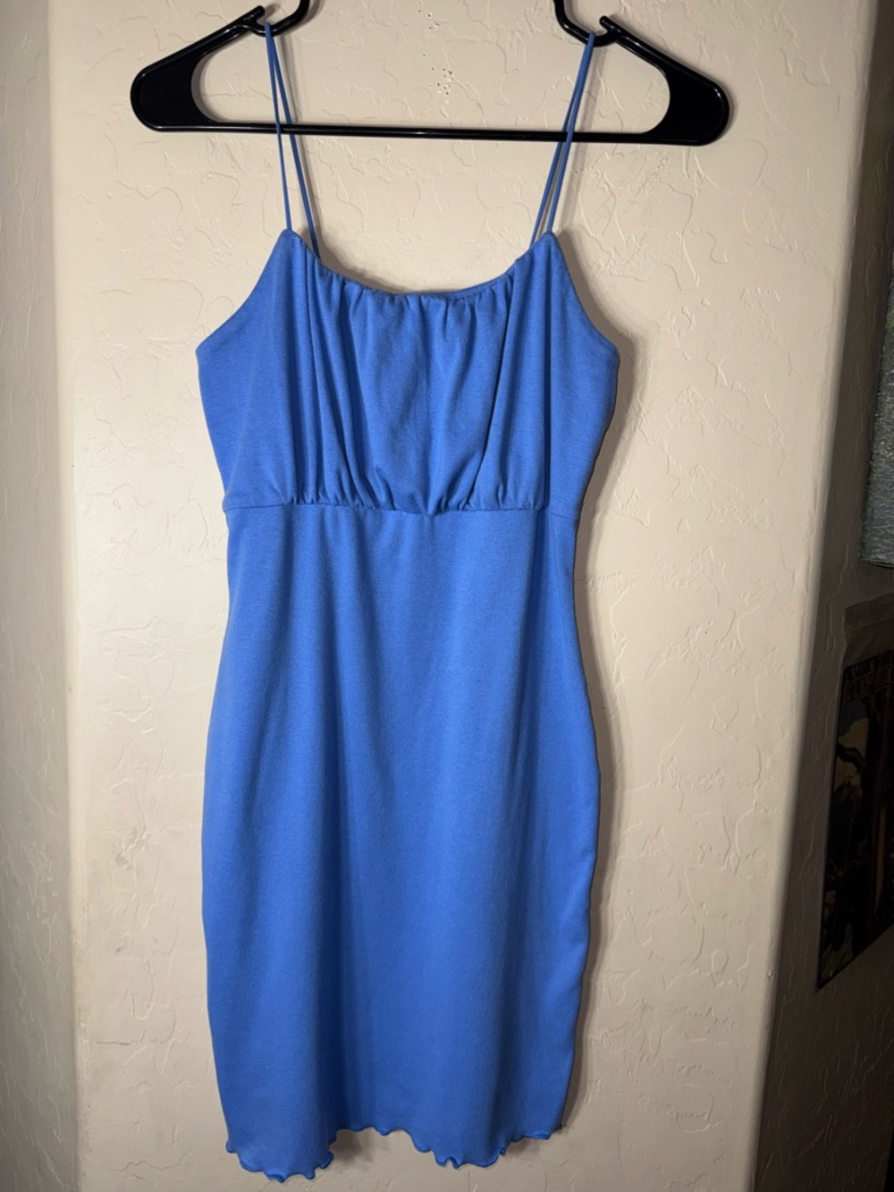 Wild Fable Blue Ruched Mini Dress Sleeveless Bodycon Spaghetti Strap M